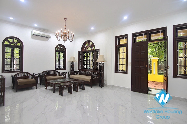 Garden villa for rent in area D Ciputra next to UNIS, Hanoi.